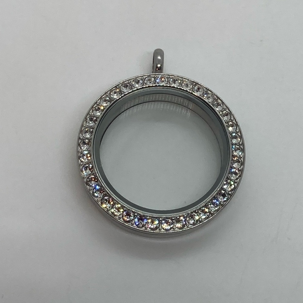 Origami Owl Living Locket Silver Tone Swarovski Crystal Medium Size | 1.4” L